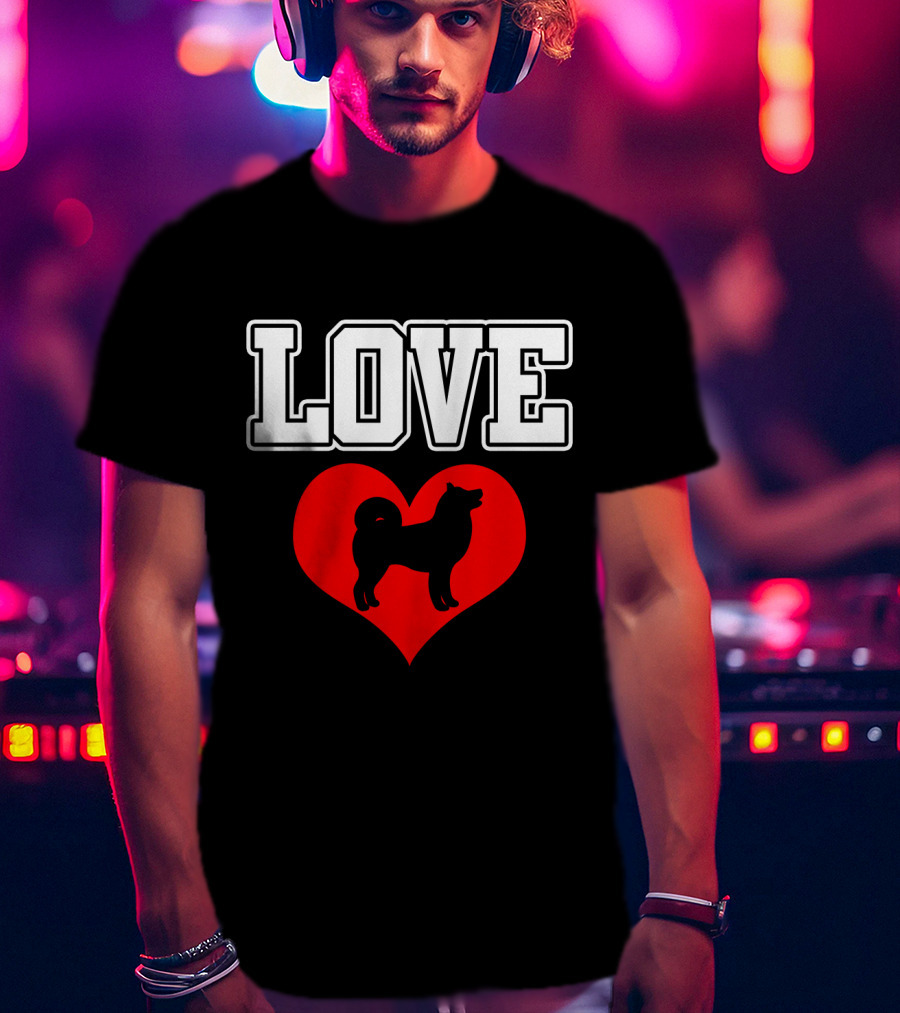 LOVE Heart Shiba Inu Dog Pet Lover T-Shirt