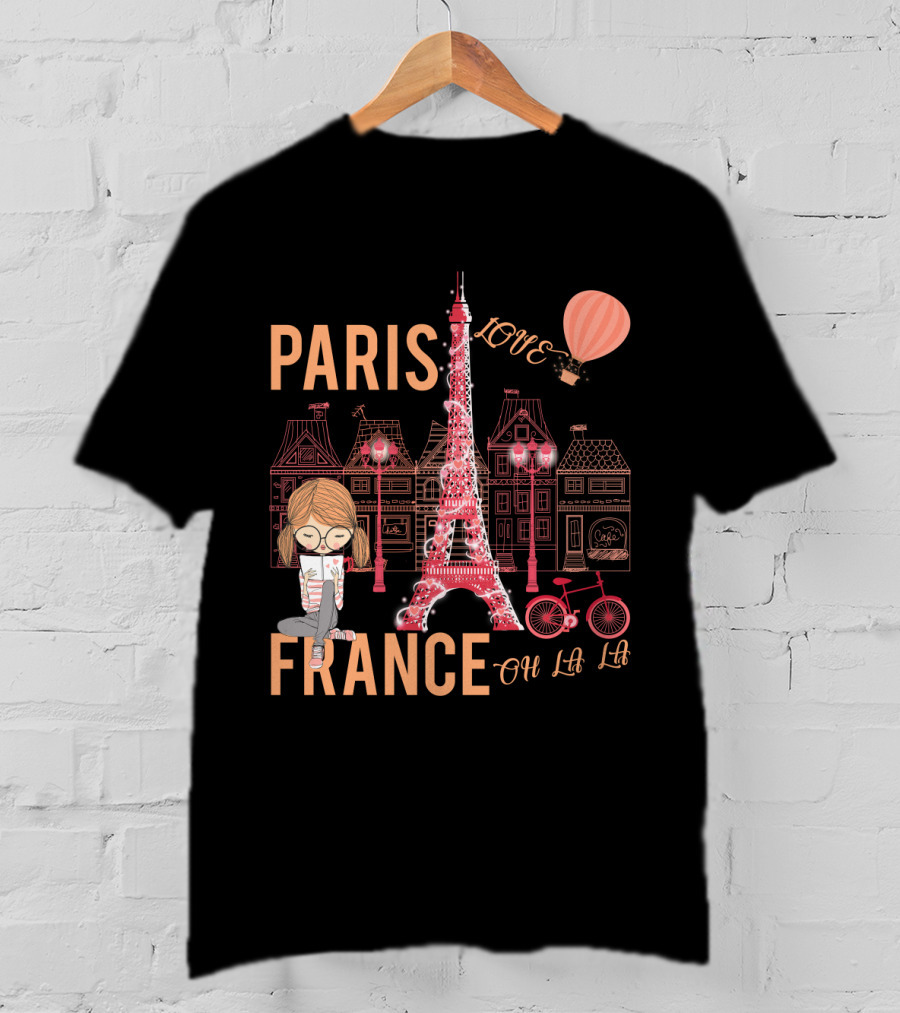 Paris France Love Eiffel Tower Oh La La T-Shirt