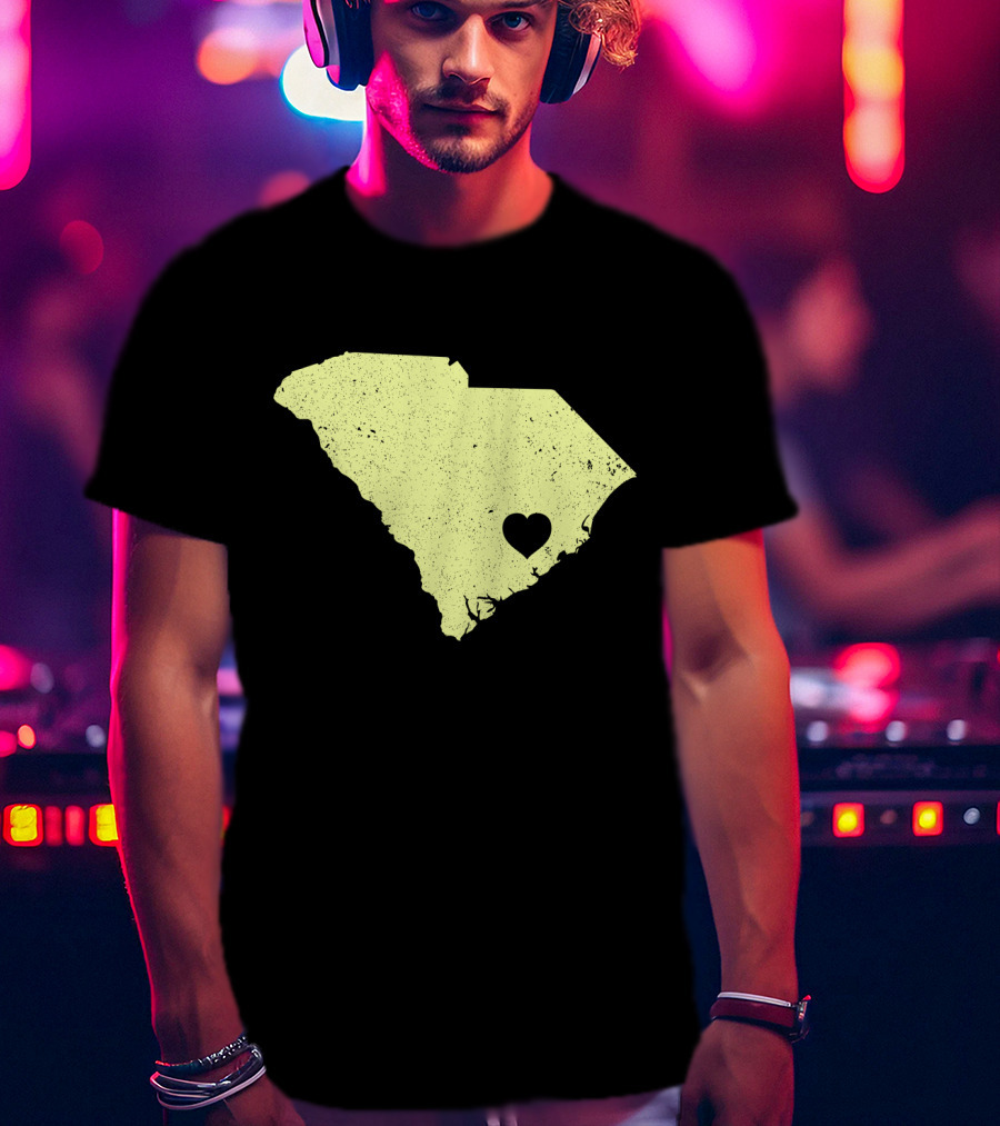 South Carolina Map Heart Charleston Love T-Shirt