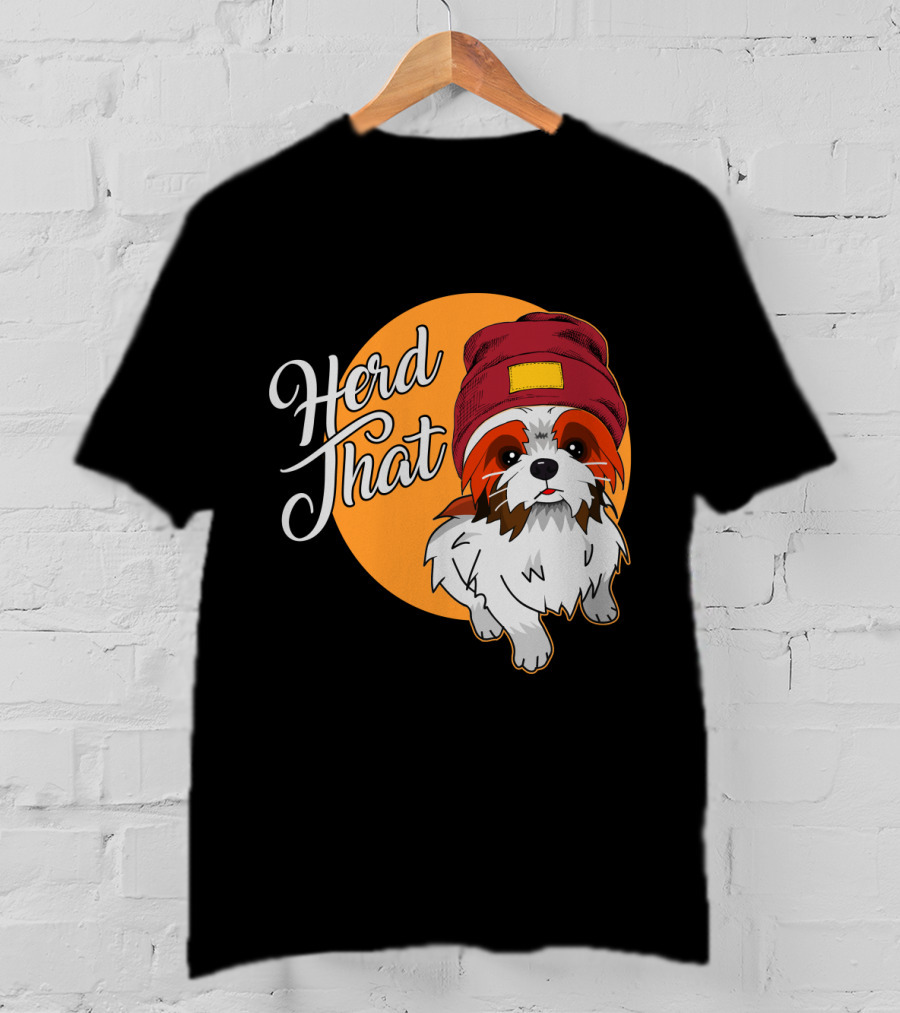 Herd That Shih Tzu Animal Lover Dog With Hat Sketch T-Shirt
