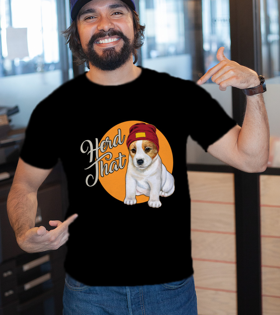 Herd That Jack Russell Dog In Cute Beanie For Animal Lovers T-Shirt