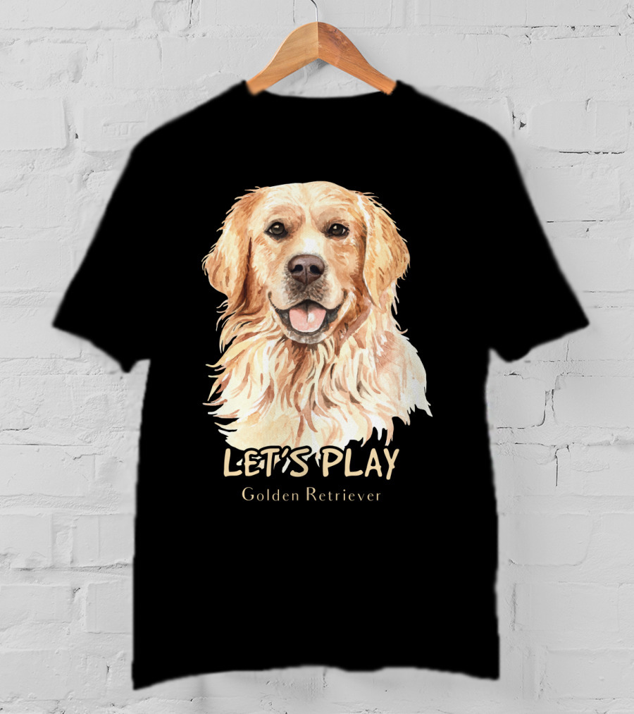 LET'S PLAY Golden Retriever Dog Watercolor T-Shirt