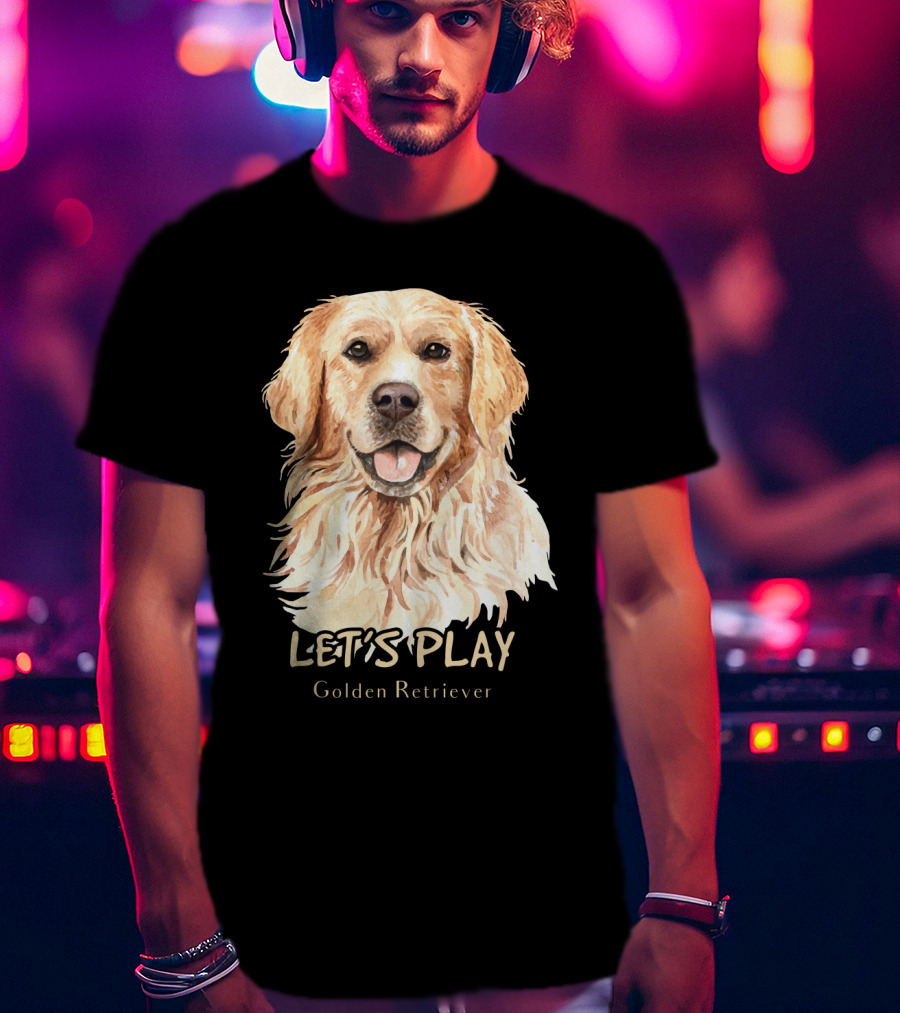 LET'S PLAY Golden Retriever Dog Watercolor T-Shirt