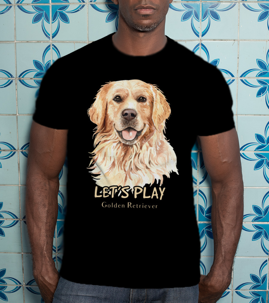LET'S PLAY Golden Retriever Dog Watercolor T-Shirt
