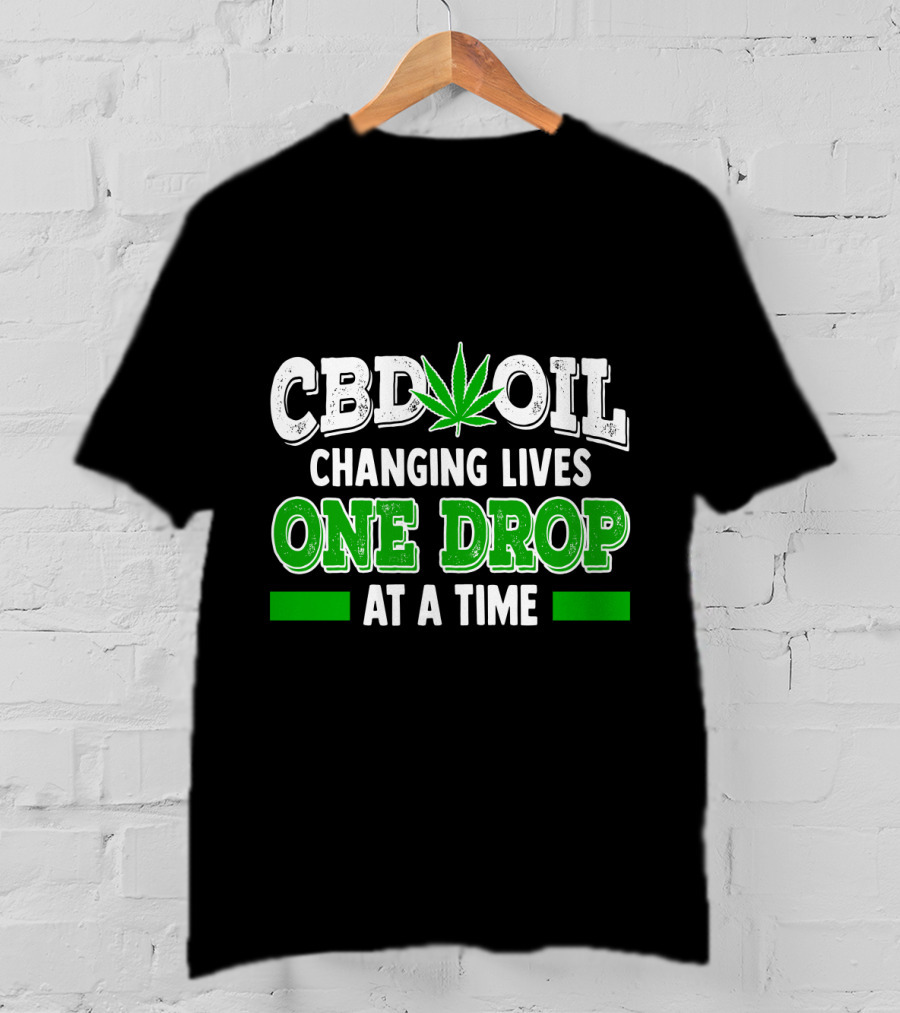 CBD Oil Changing Lives One Drop At A Time Leaf T-Shirt