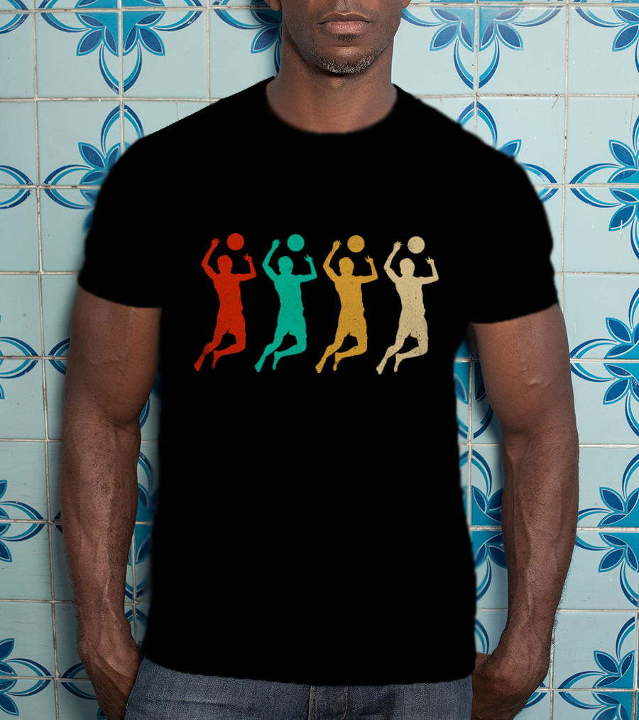 Vintage Volleyball Colorful Player T-Shirt