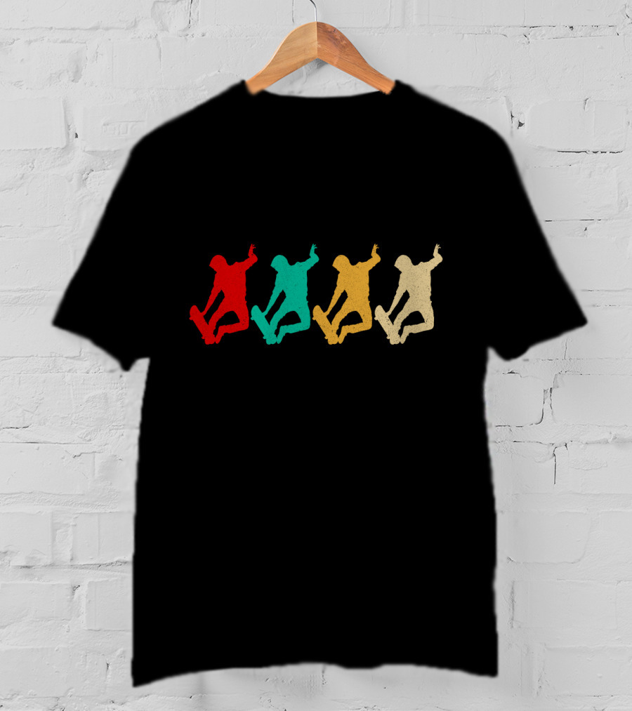 Vintage Skateboarding Silhouette Retro Colors T-Shirt