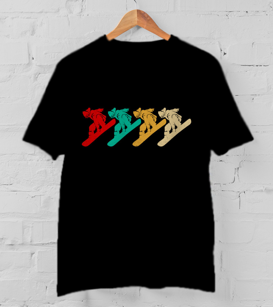 Vintage Snowboarding Colorful Retro Silhouette Series T-Shirt