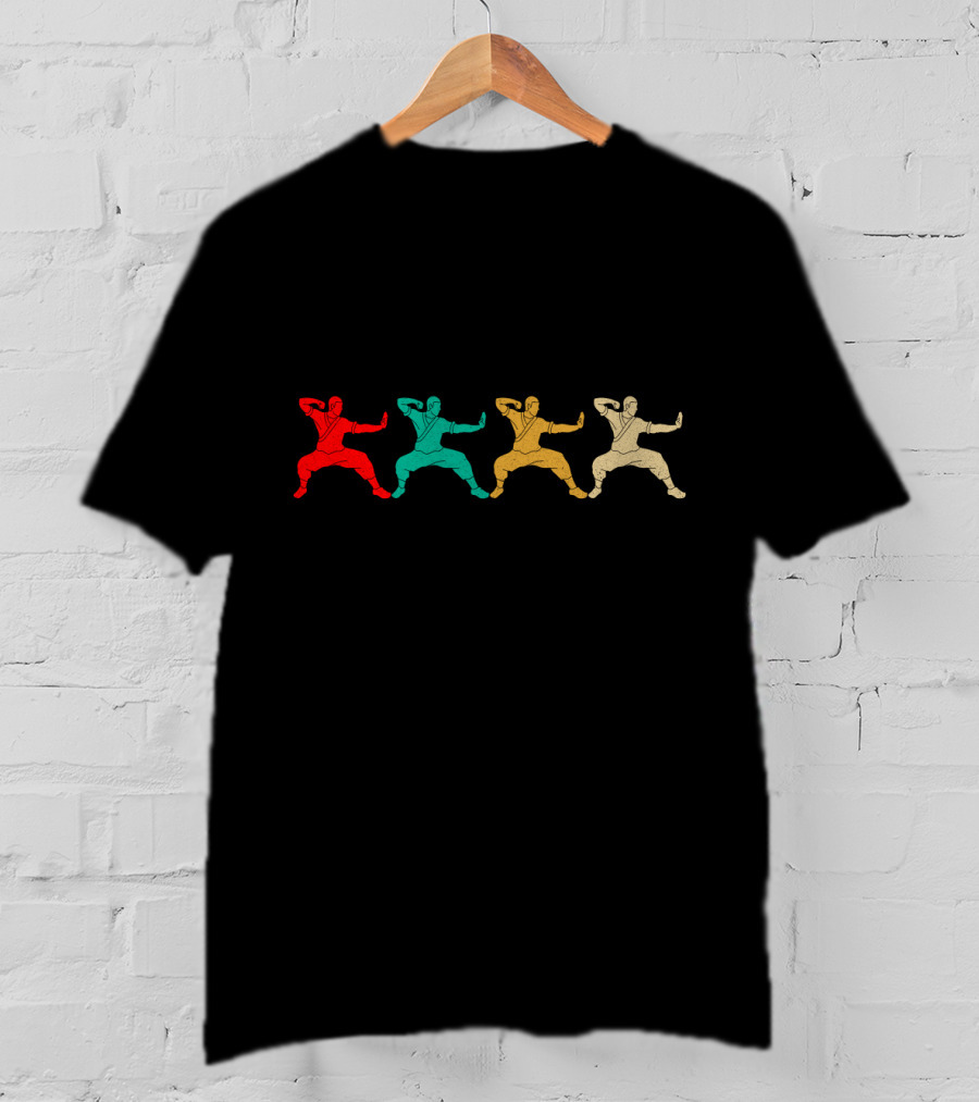 Vintage Kenpo Martial Arts Colorful Stances T-Shirt