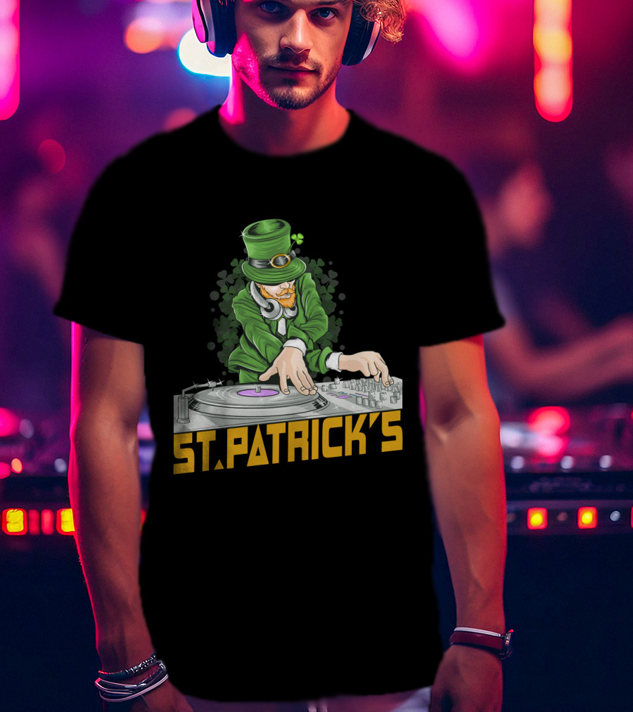 St. Patrick's Day Leprechaun DJ Music Party T-Shirt