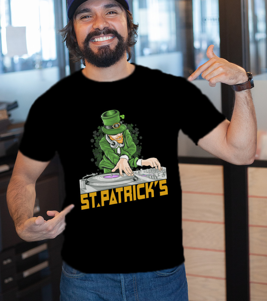 St. Patrick's Day Leprechaun DJ Music Party T-Shirt
