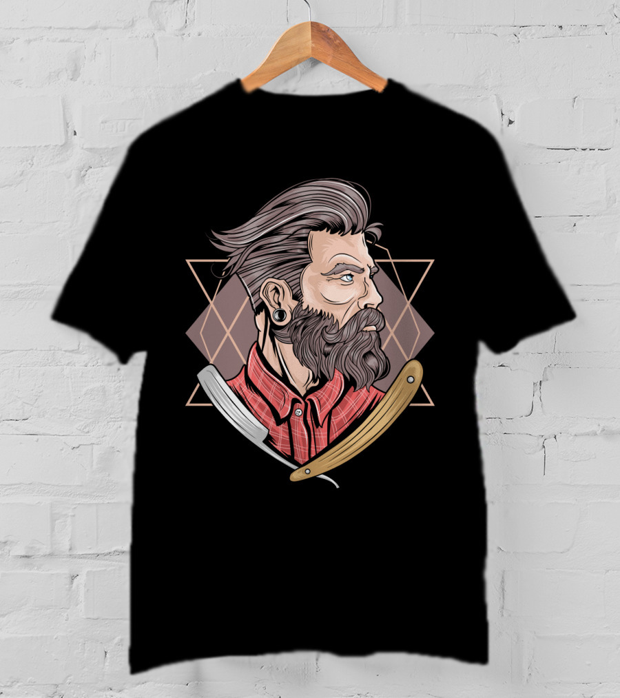 Funny Barber Vintage Hipster Stylized T-Shirt