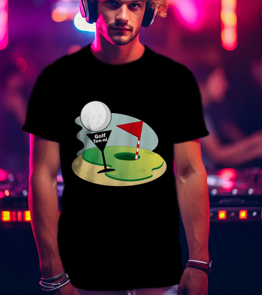 Golf Tee-ni Golf Ball Green Flag Hole T-Shirt