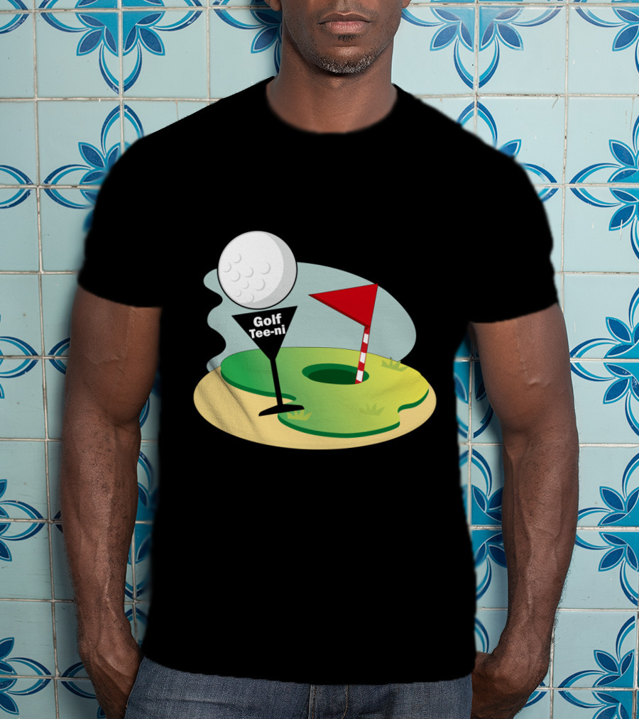 Golf Tee-ni Golf Ball Green Flag Hole T-Shirt