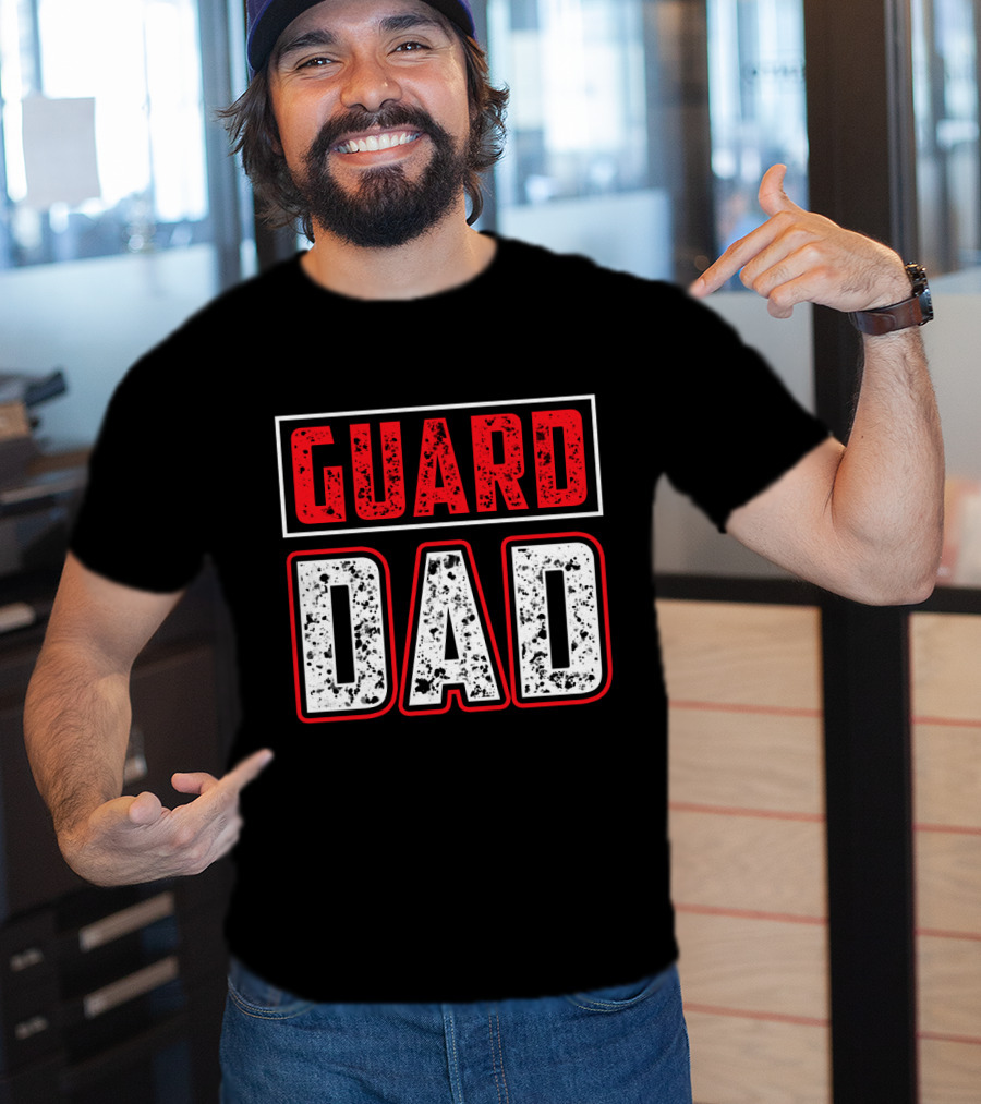 Guard Dad Bold Red White T-Shirt