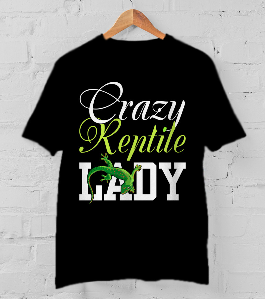 Crazy Reptile Lady Green Gecko T-Shirt