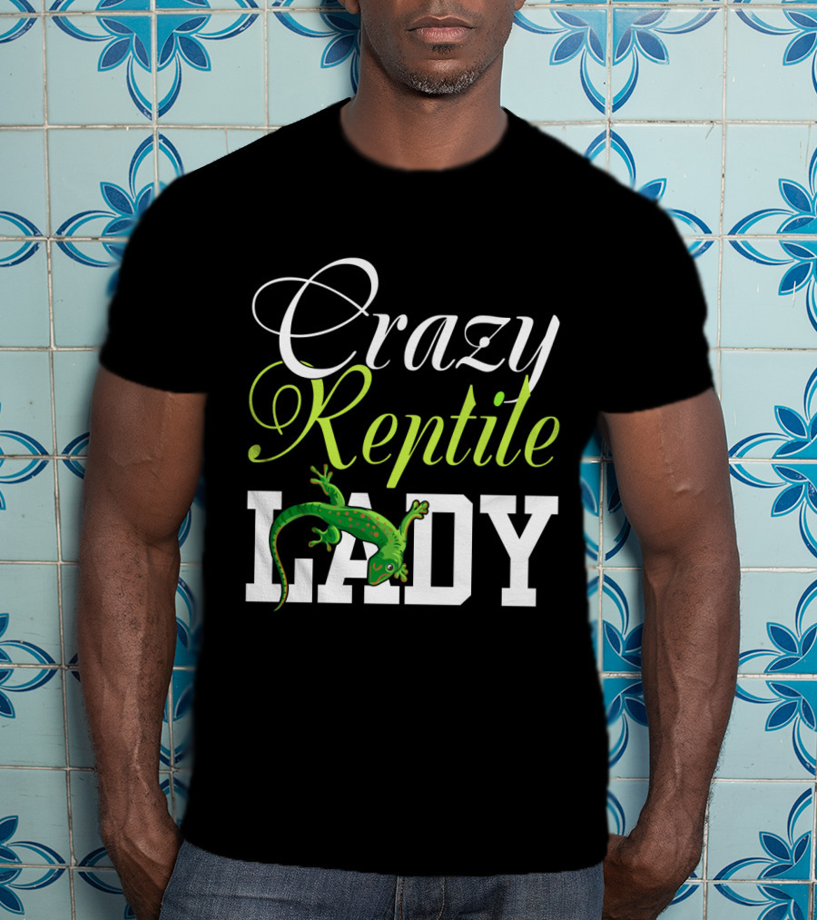 Crazy Reptile Lady Green Gecko T-Shirt