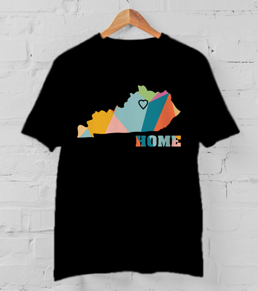 Home Kentucky State Colorful Map Heart T-Shirt