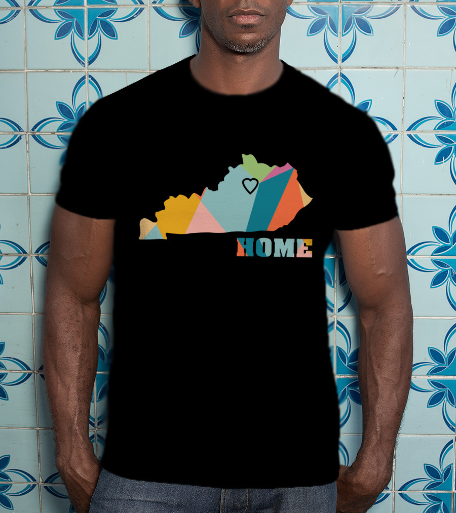 Home Kentucky State Colorful Map Heart T-Shirt