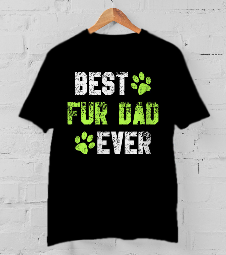 Best Fur Dad Ever Paw Prints T-Shirt