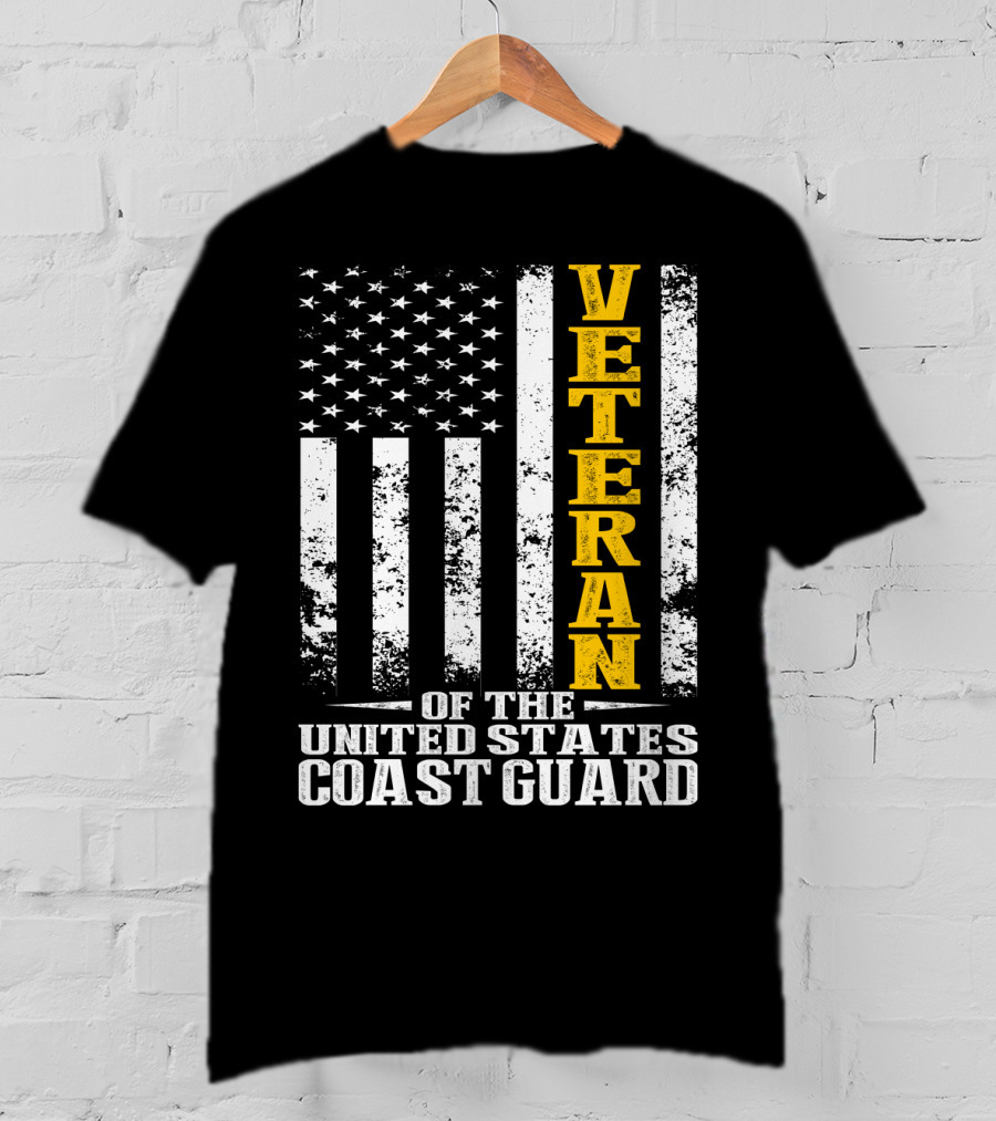 Veteran Of The United States Coast Guard USA Flag T-Shirt