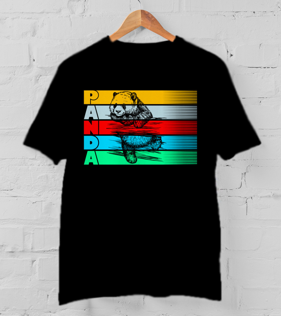 Panda PAPA Retro Striped T-Shirt
