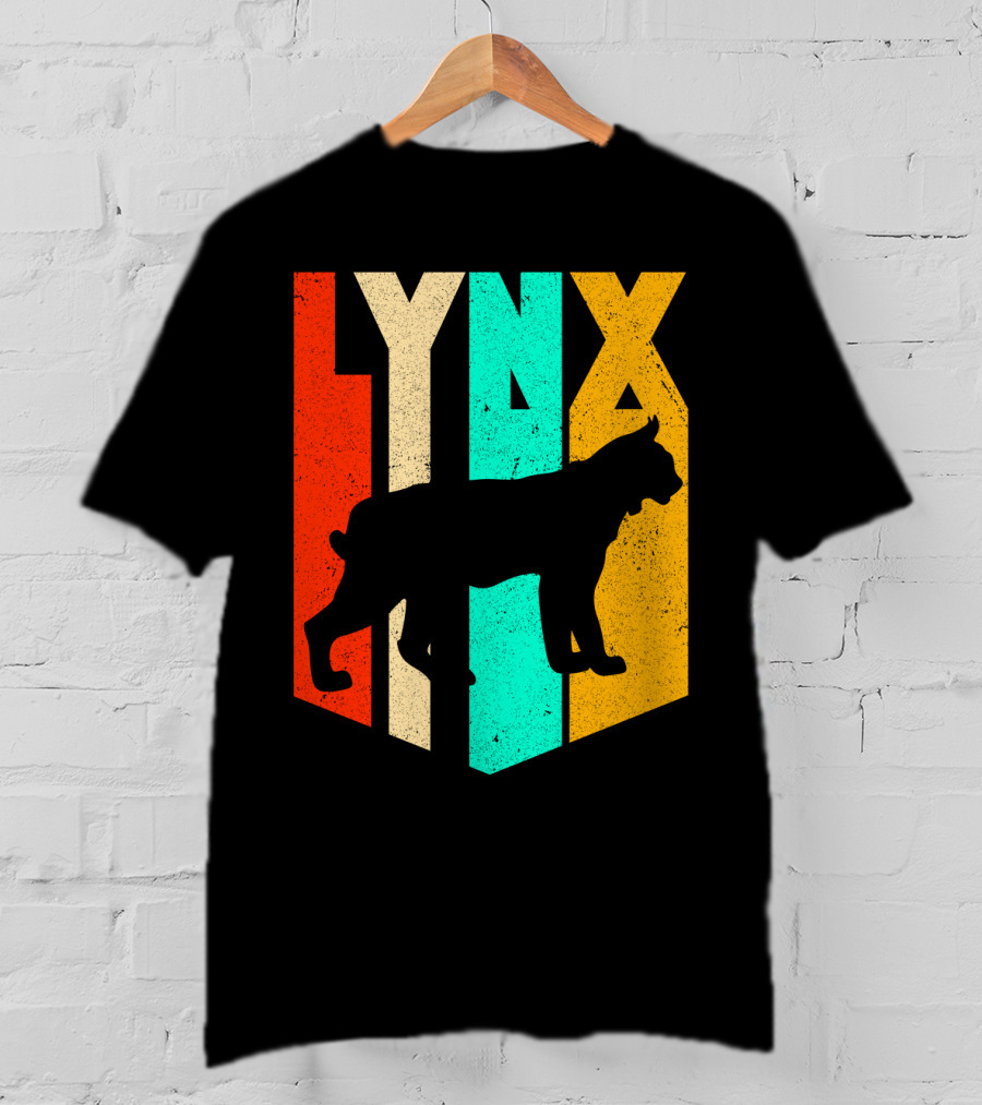 LYNX Retro Wildlife Silhouette Typography T-Shirt