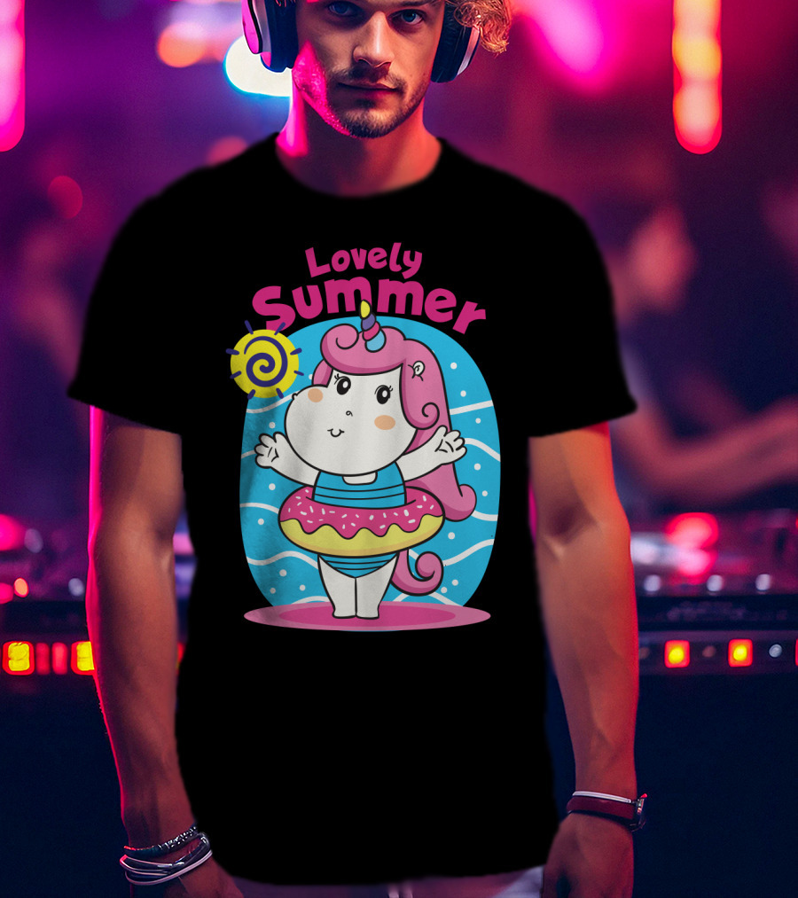 Lovely Summer Cute Unicorn Inflatable Swim Fun T-Shirt
