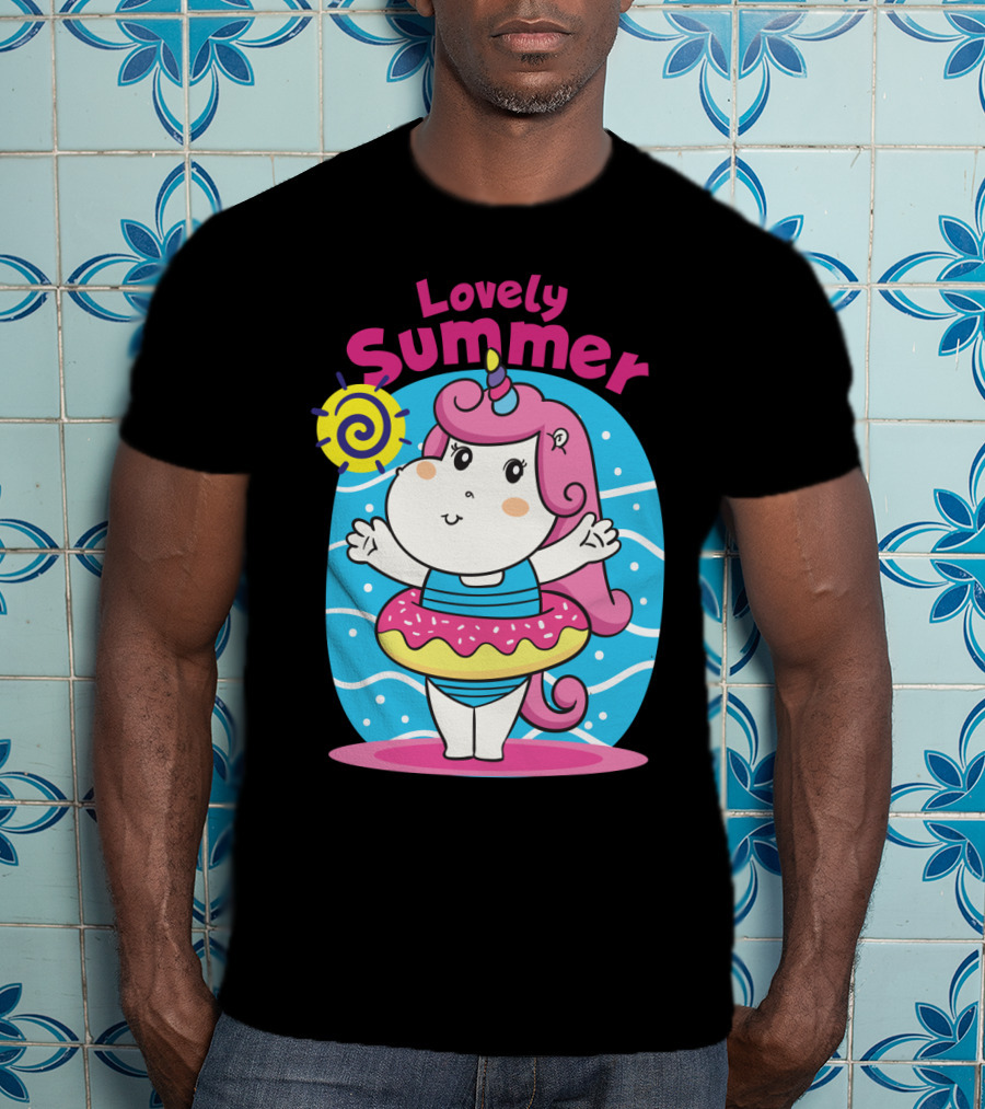 Lovely Summer Cute Unicorn Inflatable Swim Fun T-Shirt