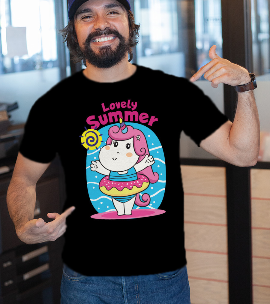 Lovely Summer Cute Unicorn Inflatable Swim Fun T-Shirt