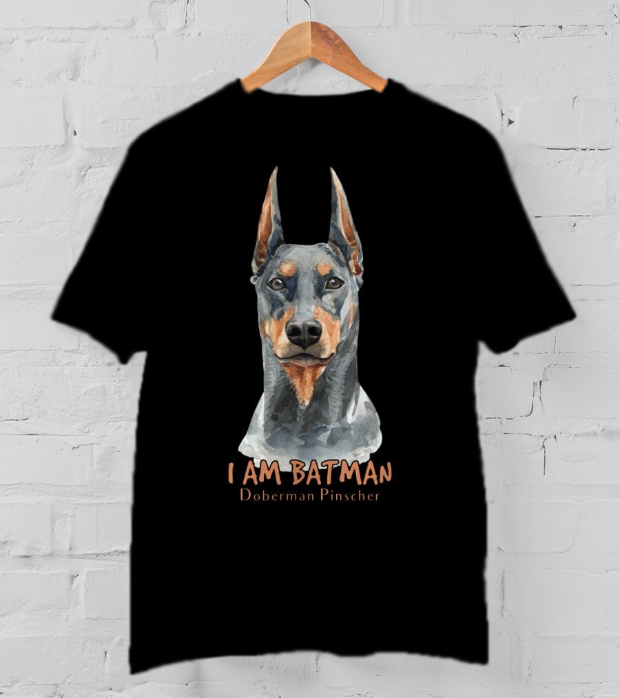 I AM BATMAN Doberman Pinscher T-Shirt