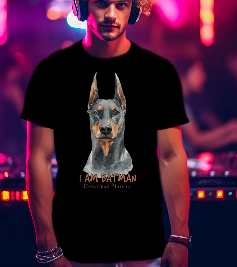 I AM BATMAN Doberman Pinscher T-Shirt