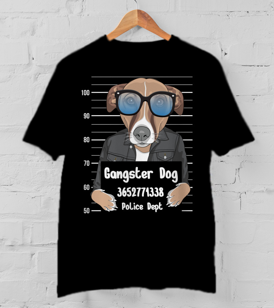 Gangster Dog 3652771338 Police Dept Mugshot T-Shirt