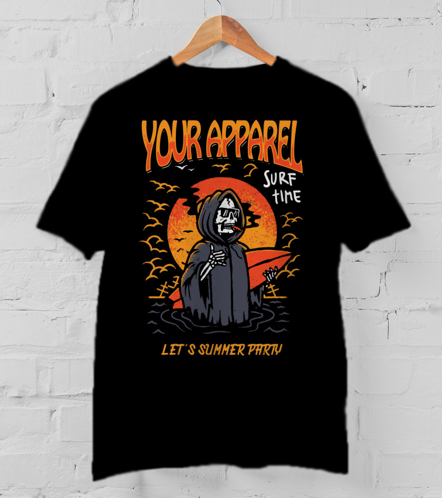 Your Apparel Surf Time Let's Summer Party Goblin Skull T-Shirt