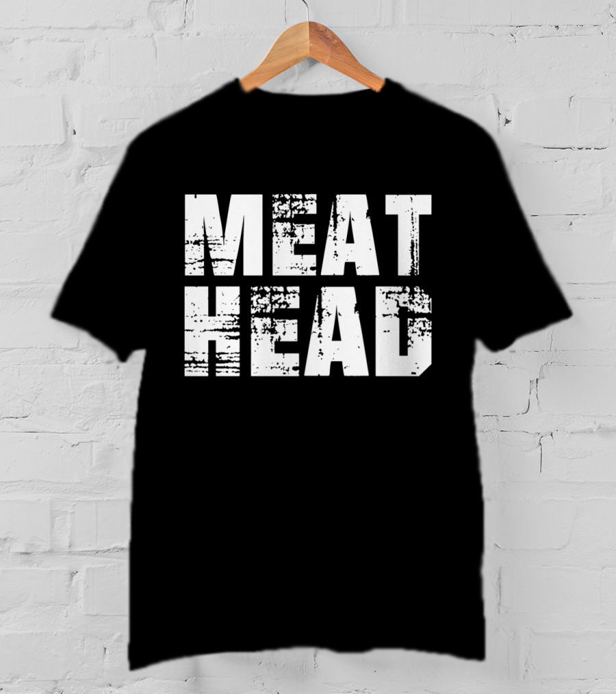 MEAT HEAD Pixelated Lettering Bold White T-Shirt