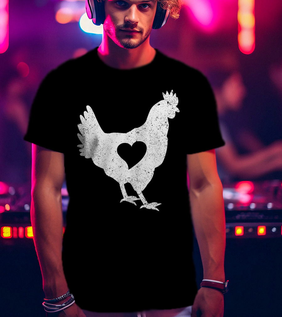 Love Chicken Heart Cutout T-Shirt