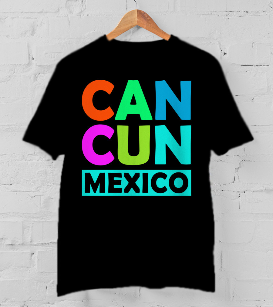 Cancun Mexico Vibrant Block Lettering T-Shirt