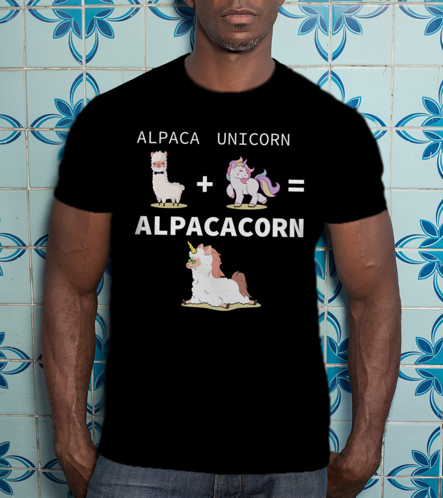Alpaca Unicorn Equals Alpacacorn With Adorable Hybrid T-Shirt