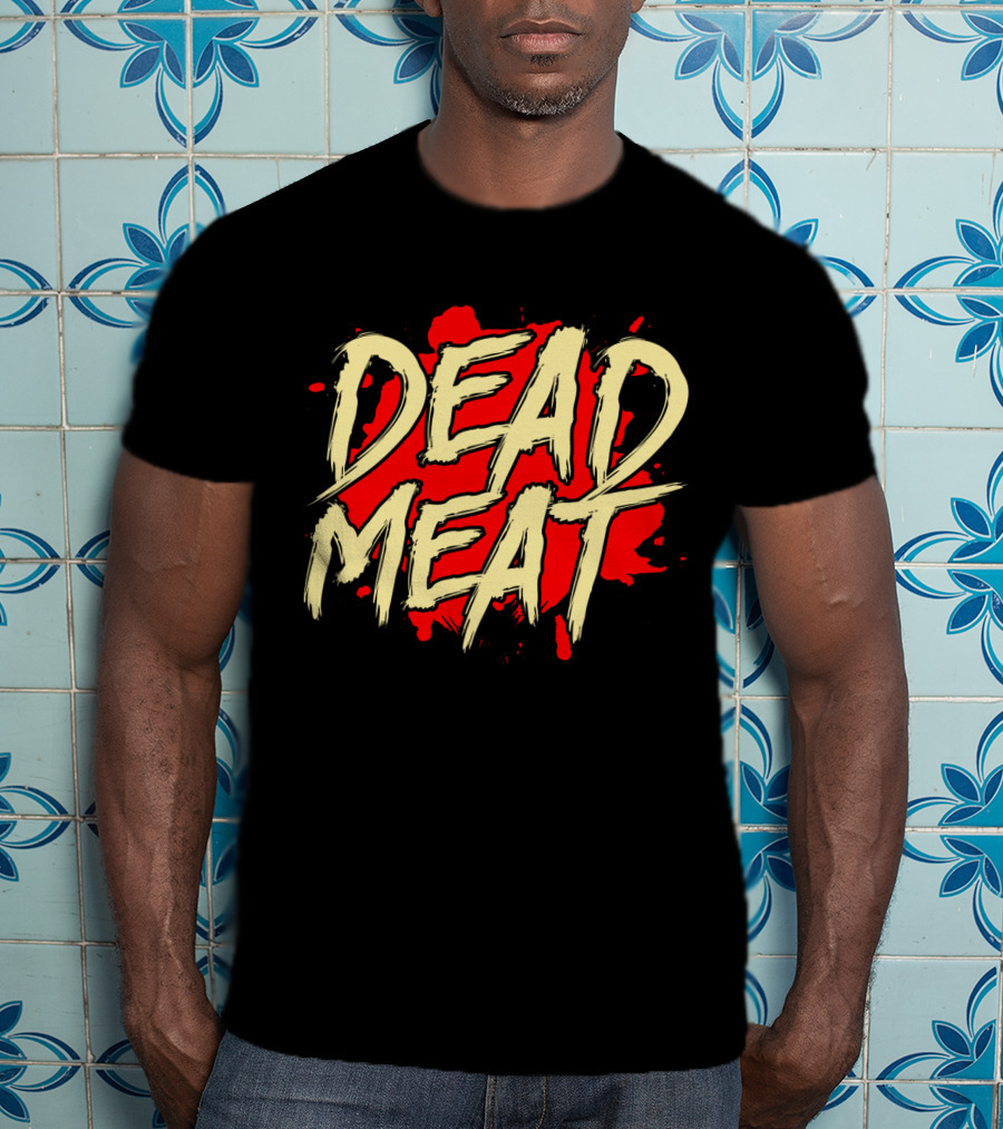 Dead Meat Bold Red Splatter Text T-Shirt