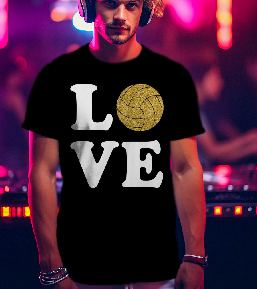 LOVE Volleyball Glitter Ball T-Shirt