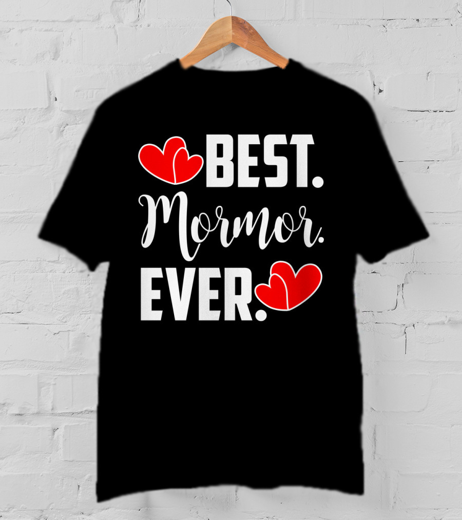 BEST MORMOR EVER Red Hearts T-Shirt