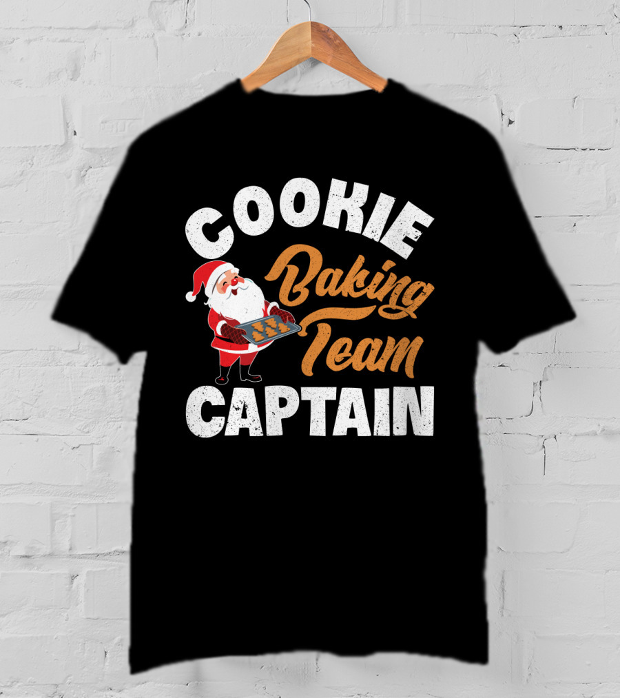 Cookie Baking Team Captain Santa Claus Holiday Spirit T-Shirt