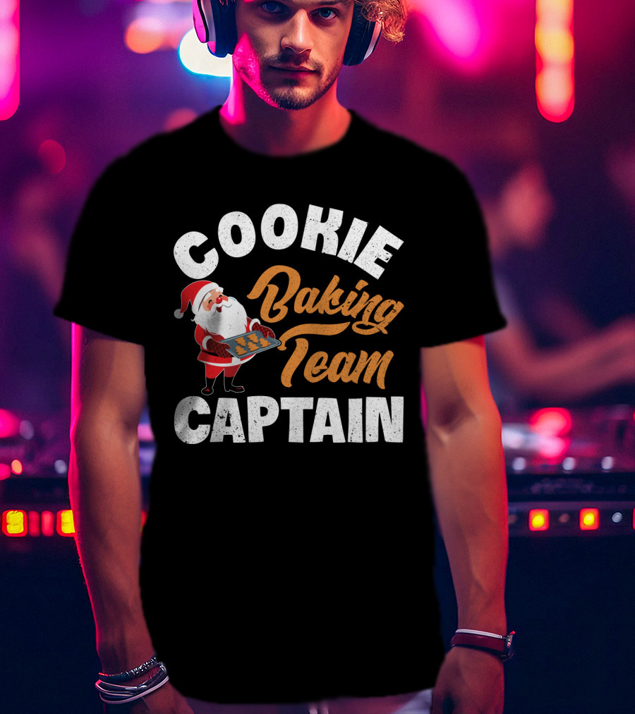 Cookie Baking Team Captain Santa Claus Holiday Spirit T-Shirt