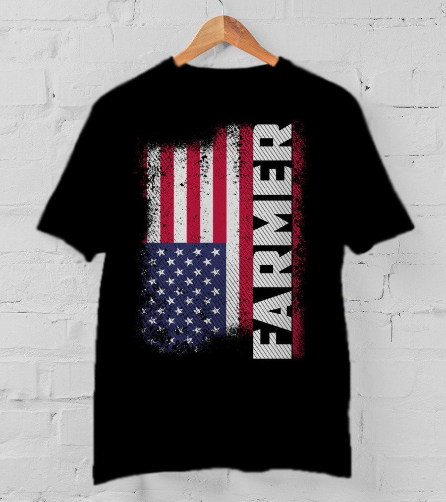 FARMER USA Flag American T-Shirt