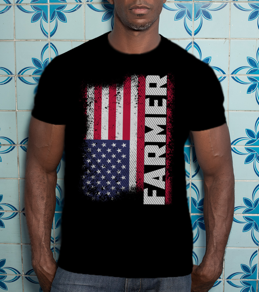 FARMER USA Flag American T-Shirt