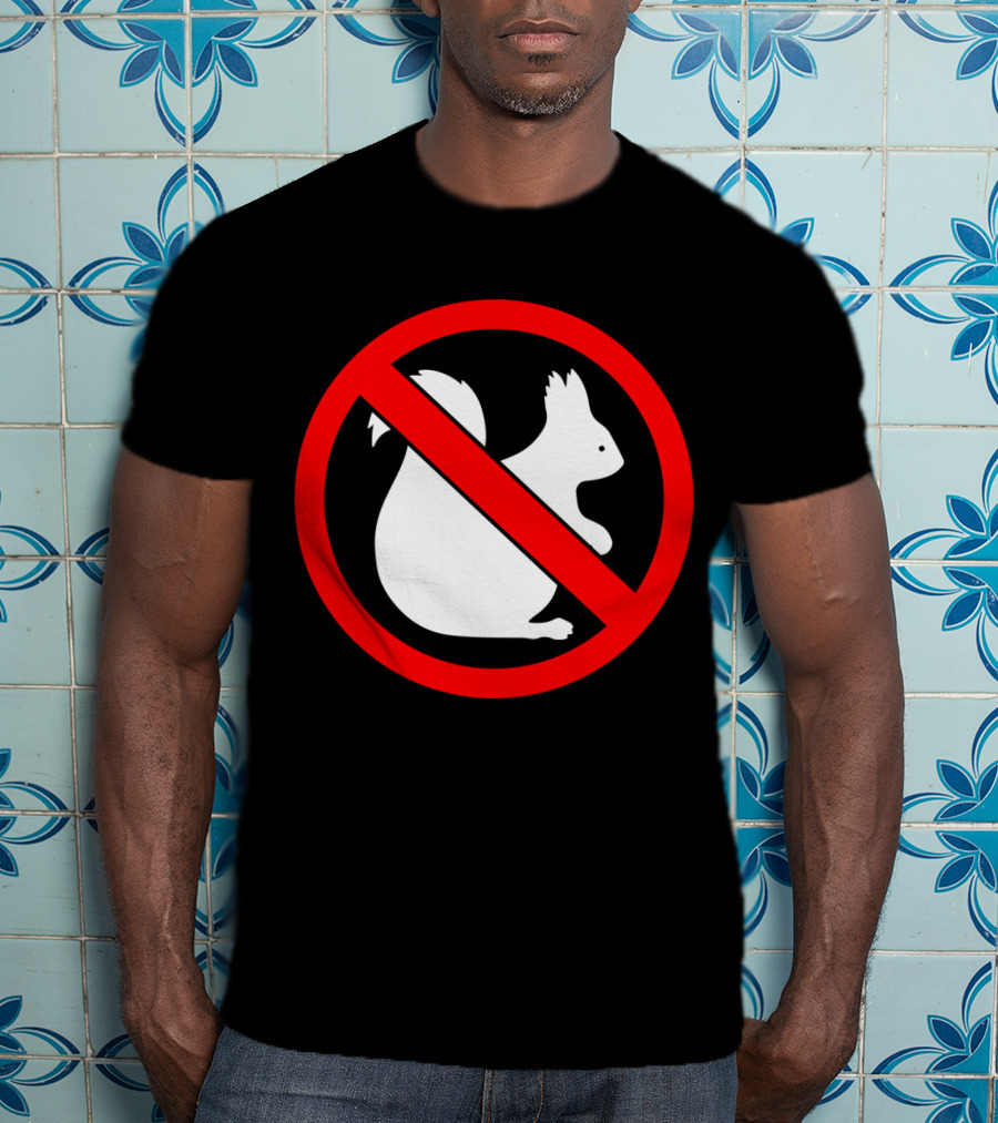 No Squirrel Symbol With Prohibition Sign T-Shirt