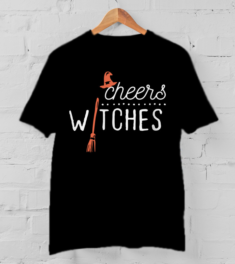 Cheers Witches Halloween Witch Pumpkin Spice Broom Hat T-Shirt