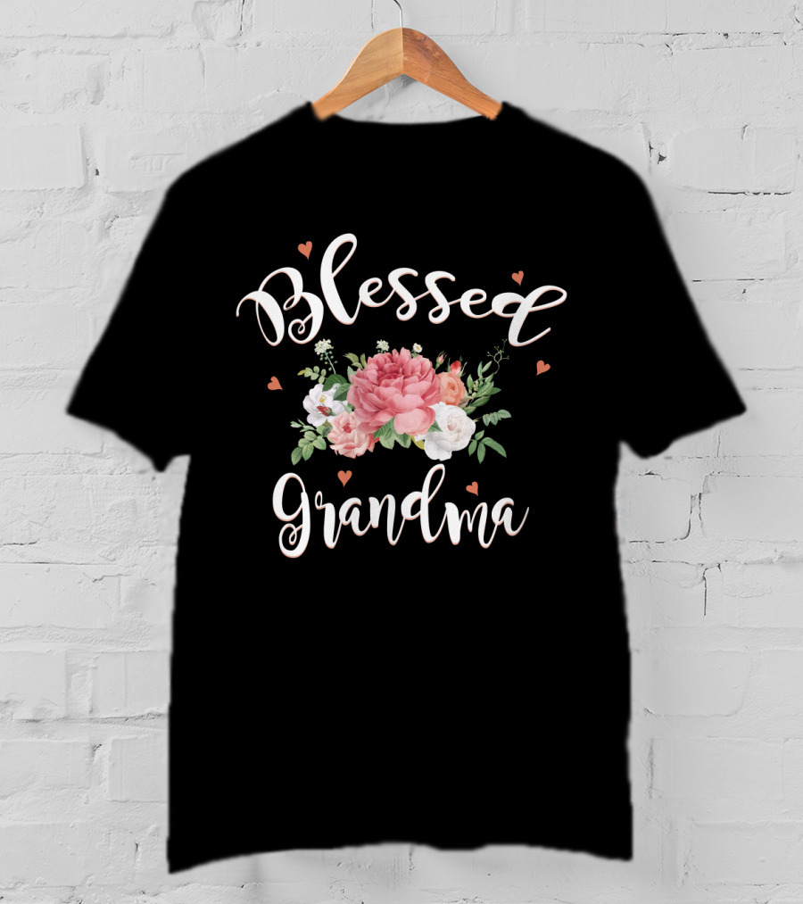 Blessed Grandma Floral Heart T-Shirt