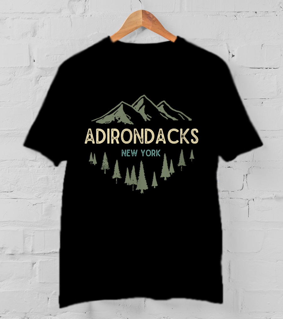 Adirondack Mountains New York Scenic Pines Forest T-Shirt