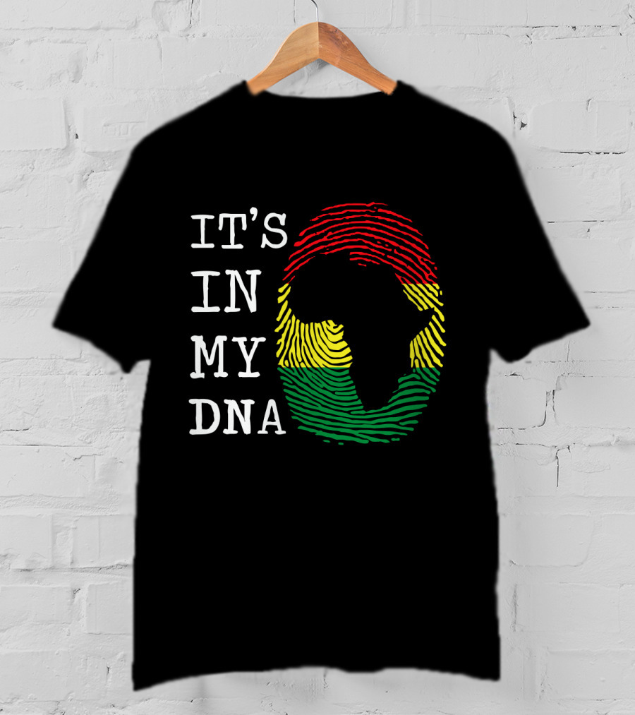 Africa It's In My DNA Fingerprint Map African History T-Shirt